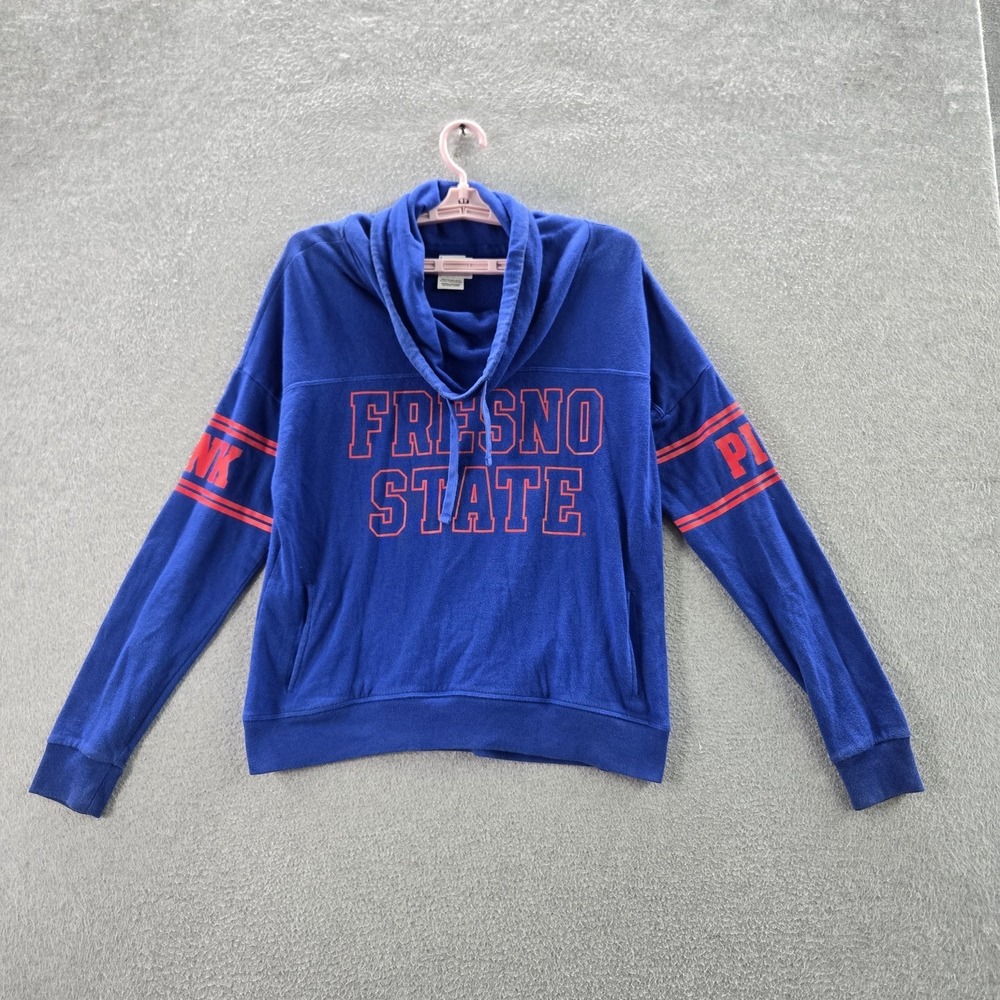 Fresno State Bulldogs Women Sweatshirt S Blue PINK Victoria's Secret Fleece Logo